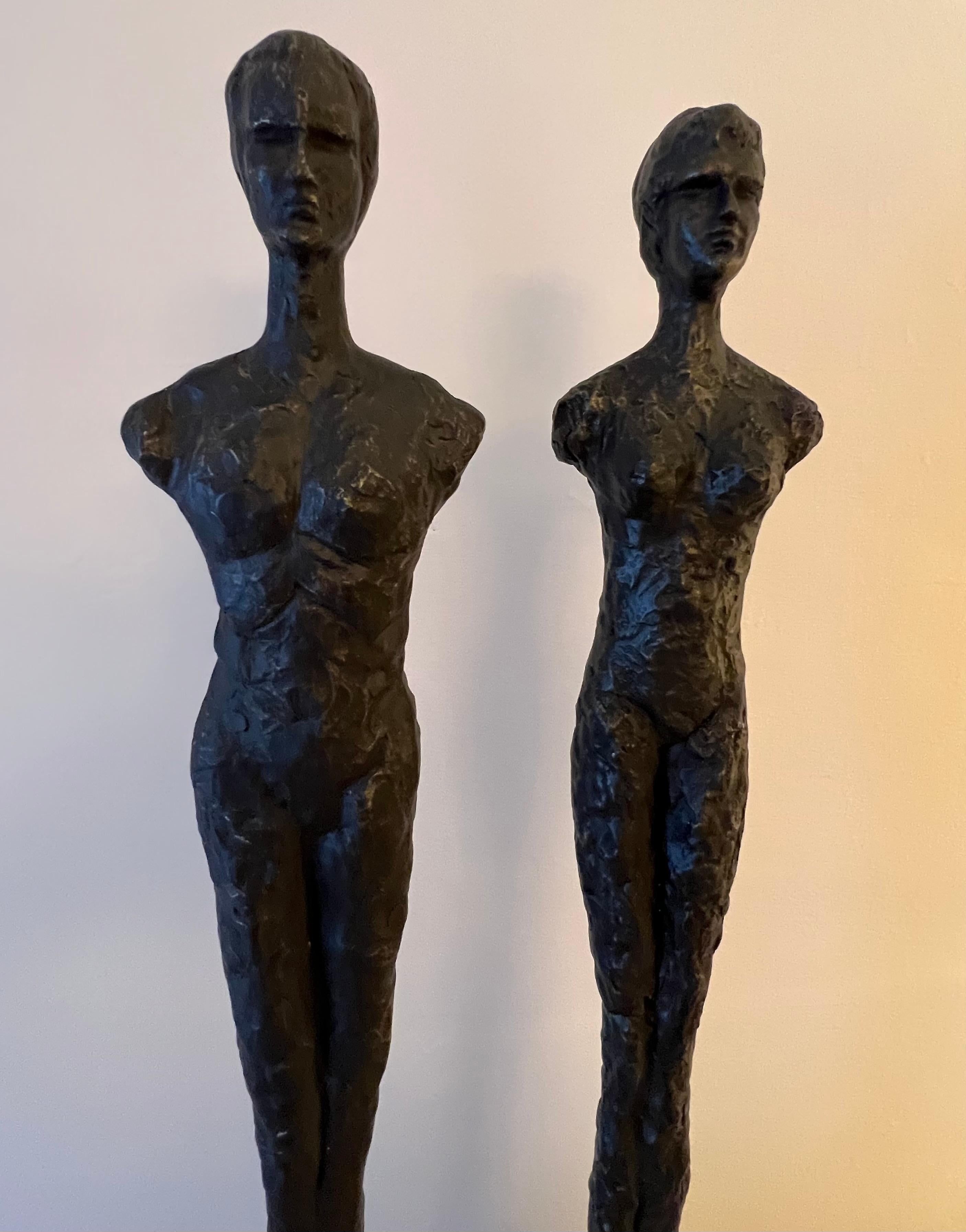 Pair of Figurative Statues in the Style of Giacometti 4