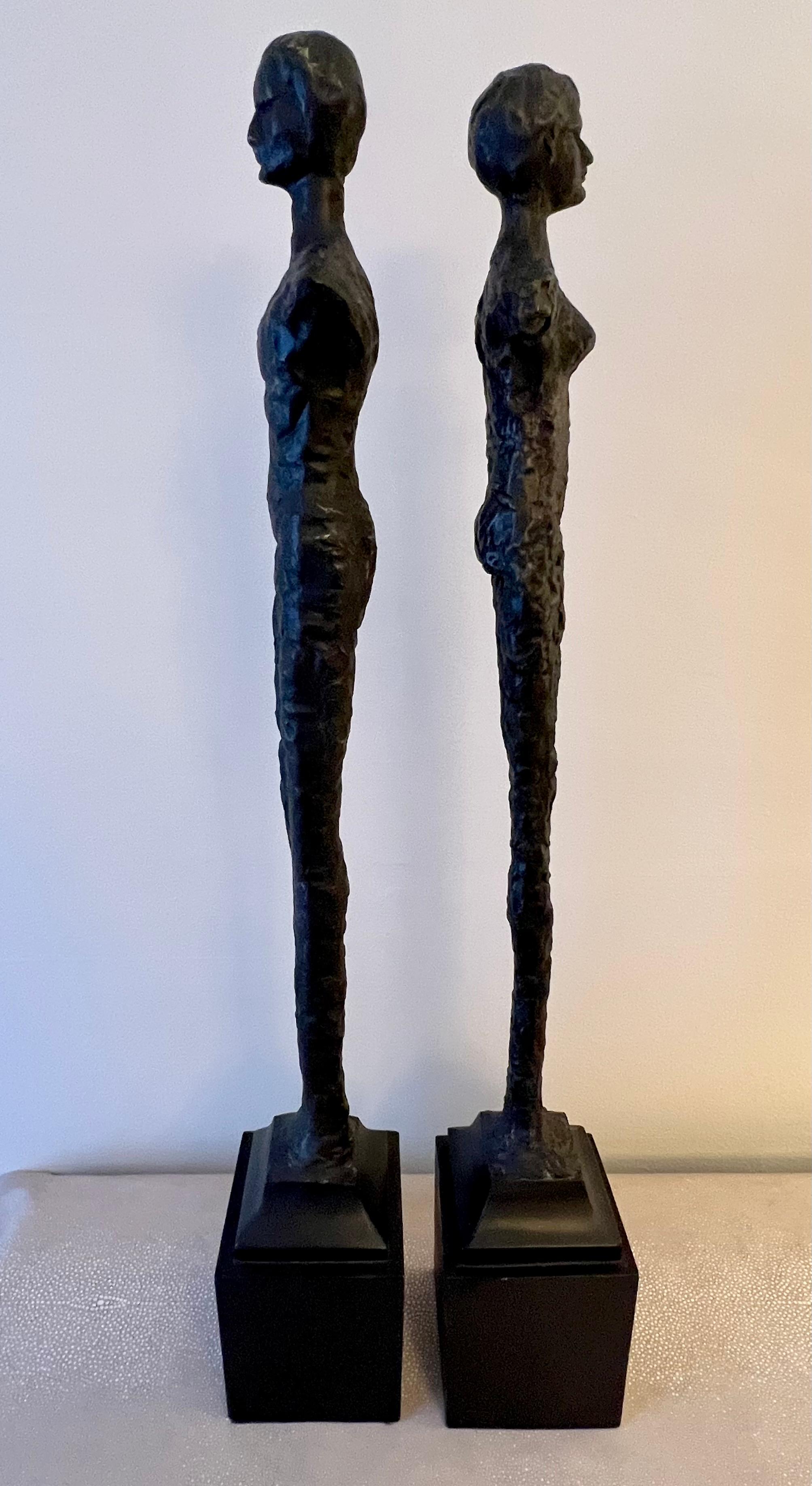Pair of Figurative Statues in the Style of Giacometti 5