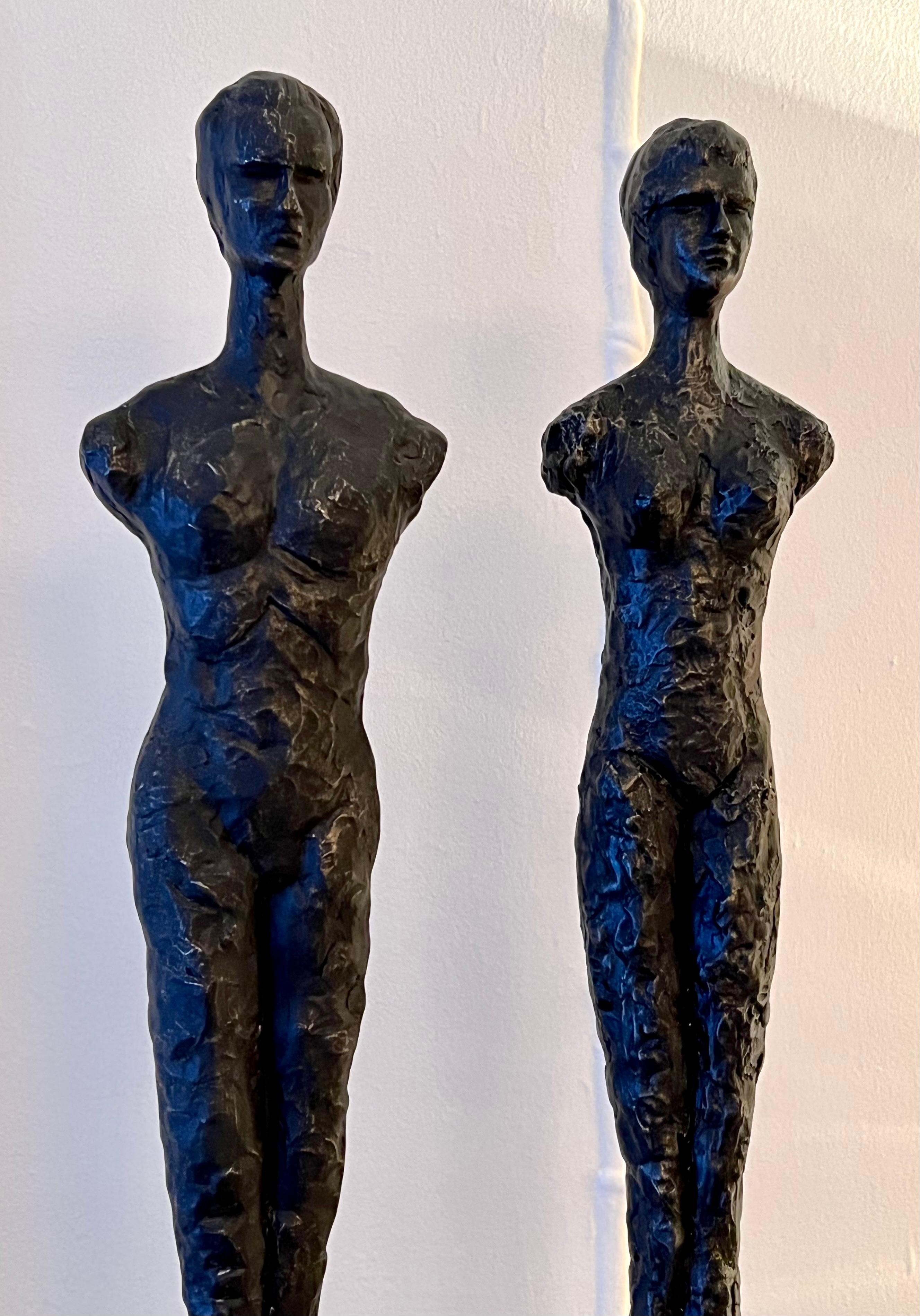 Pair of Figurative Statues in the Style of Giacometti In Good Condition In Los Angeles, CA