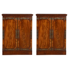 Pair of figured mahogany cabinet