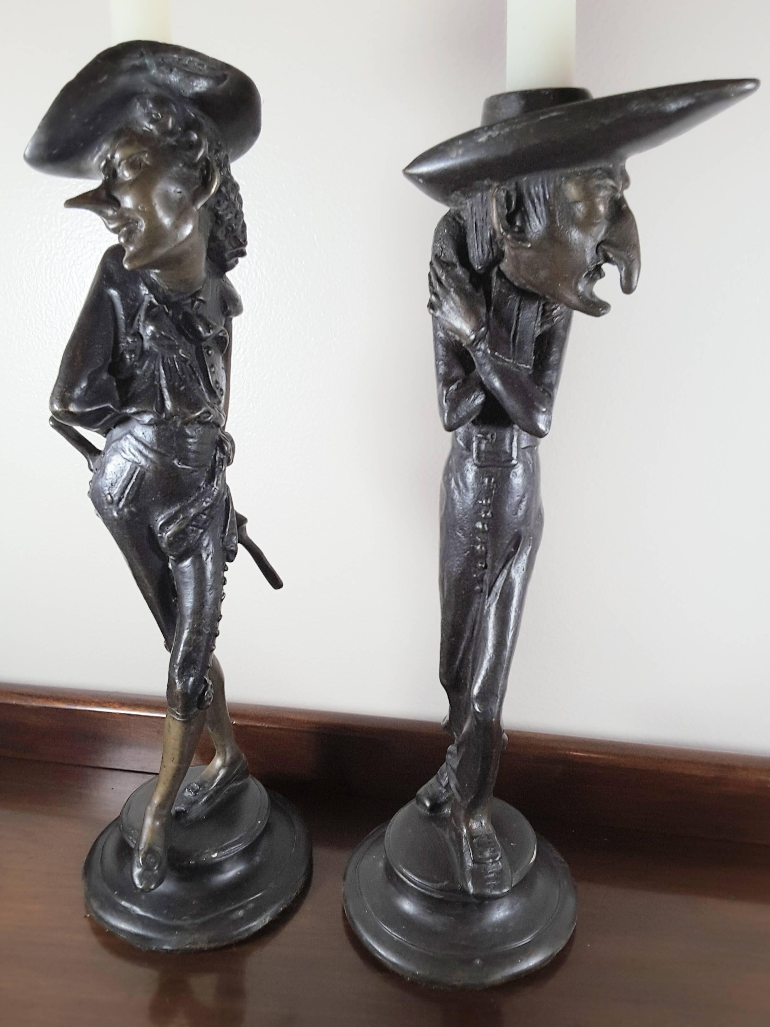 Pair of Fin De Siecle French Grotesque Candlesticks 5