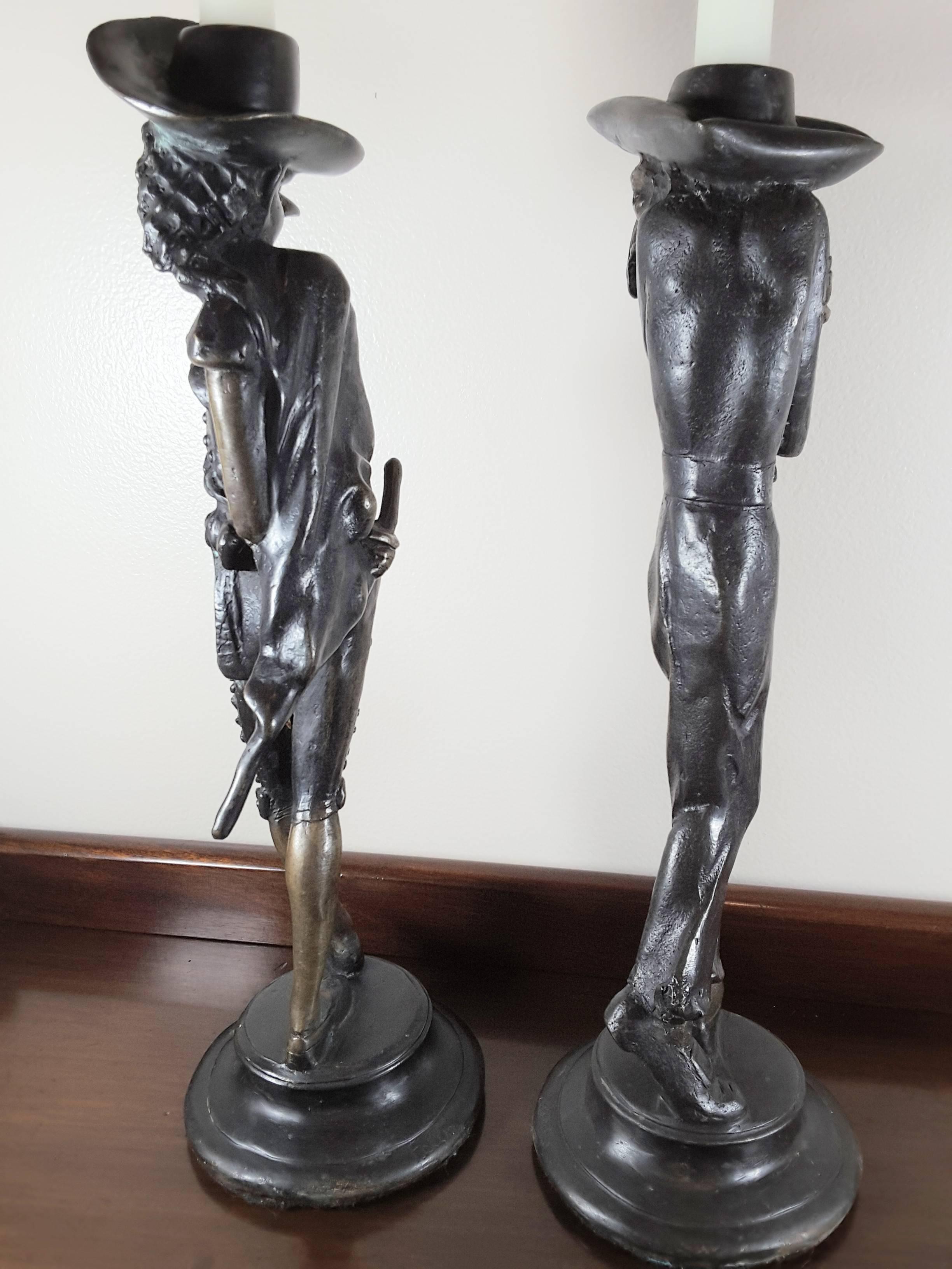 Pair of Fin De Siecle French Grotesque Candlesticks In Good Condition In Ottawa, Ontario