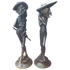 Pair of Fin De Siecle French Grotesque Candlesticks