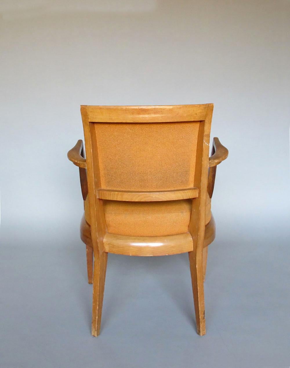 Paire de fauteuils pont en hêtre des années 1930 en vente 4