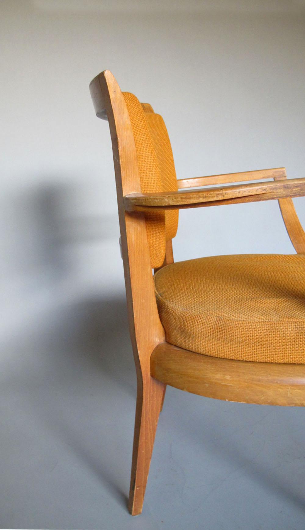 Paire de fauteuils pont en hêtre des années 1930 en vente 8