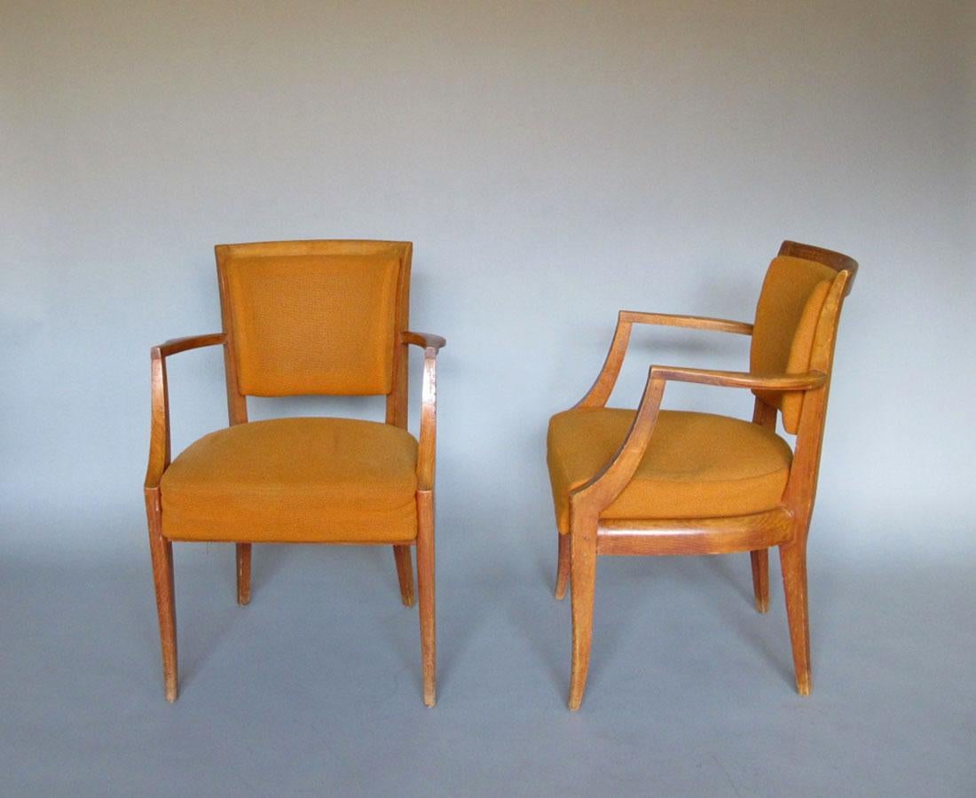 Art déco Paire de fauteuils pont en hêtre des années 1930 en vente