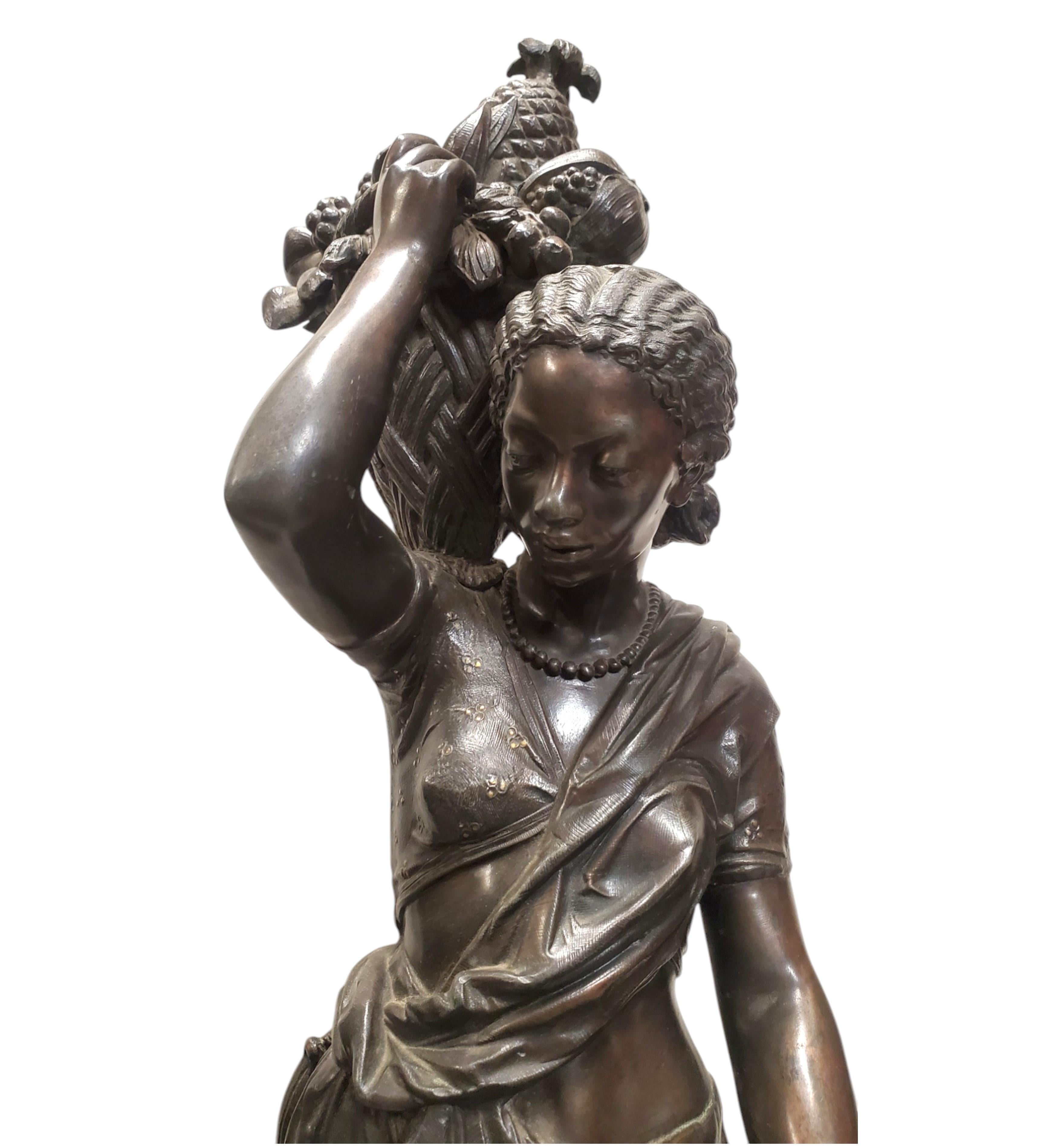 Pair of fine 19th century Orientalist male and female figures by Eugène Cornu For Sale 7