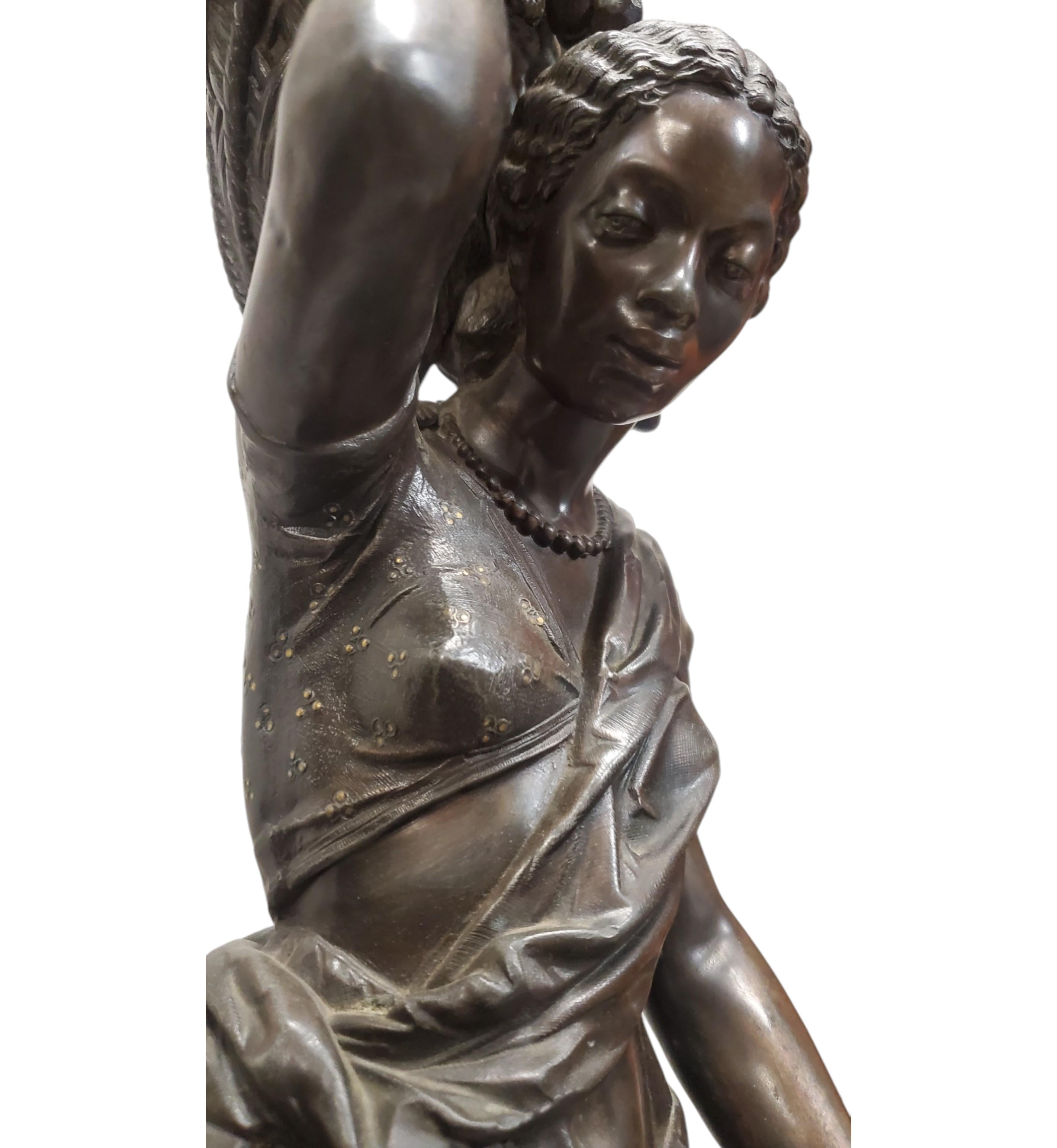 Pair of fine 19th century Orientalist male and female figures by Eugène Cornu For Sale 8