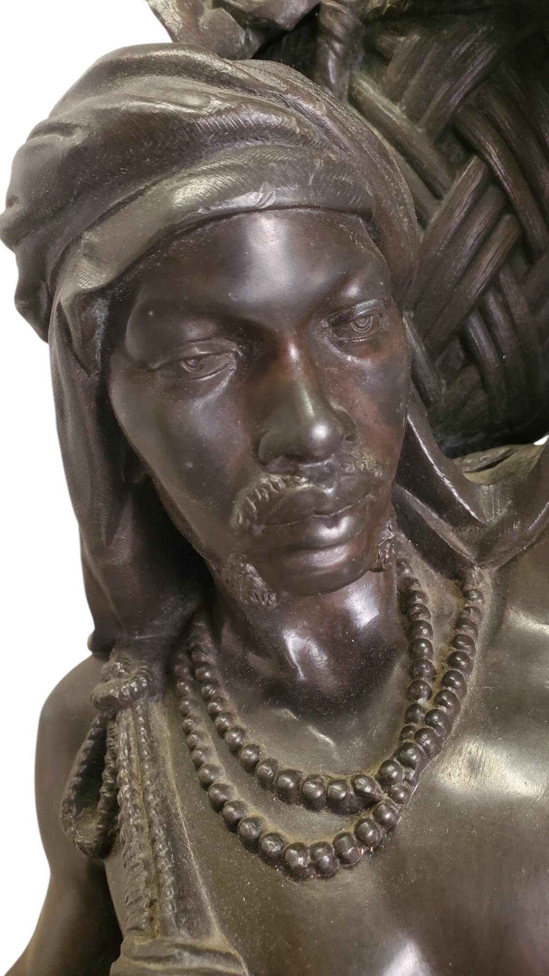 19th Century Pair of fine 19th century Orientalist male and female figures by Eugène Cornu For Sale