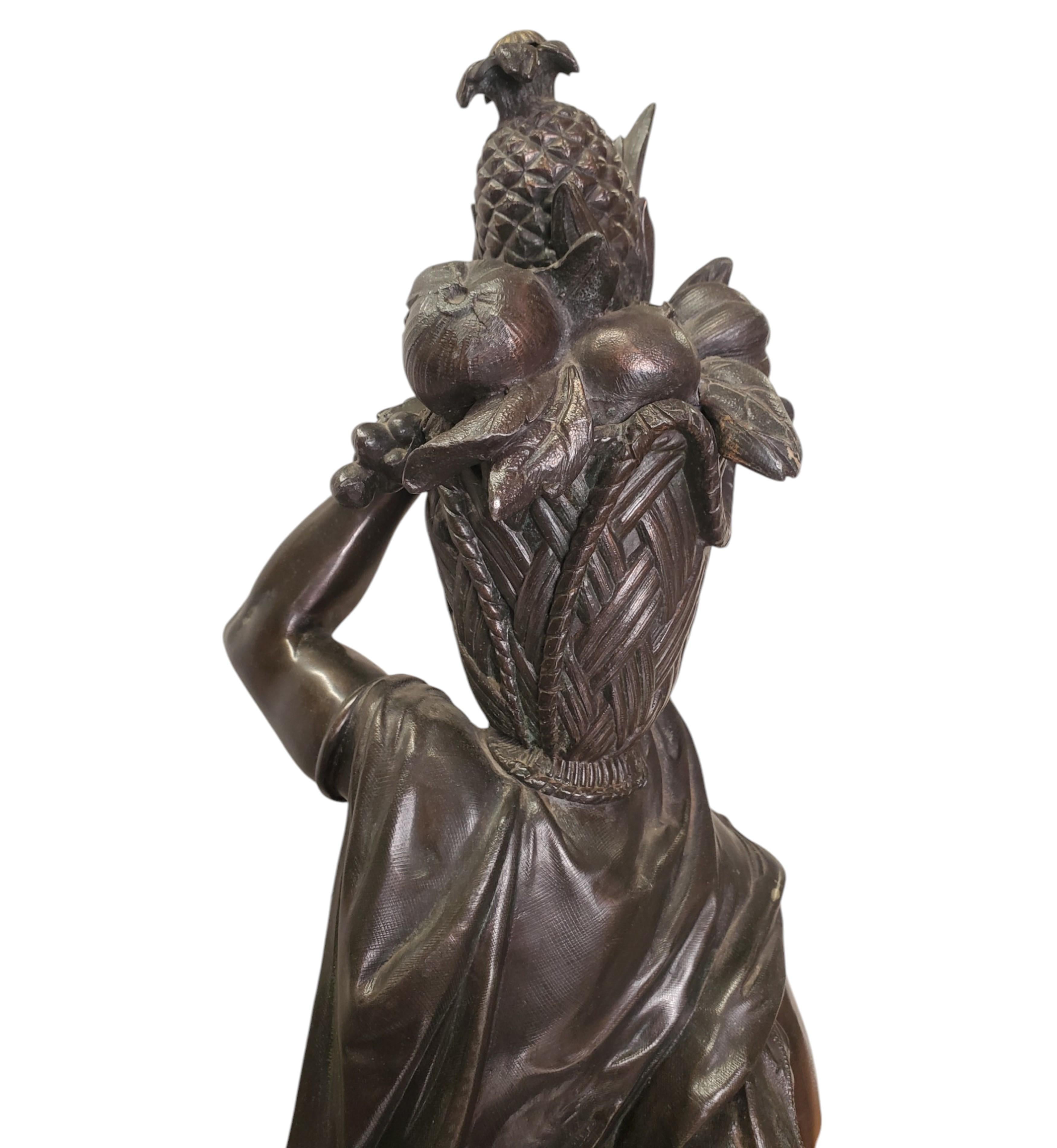 Pair of fine 19th century Orientalist male and female figures by Eugène Cornu For Sale 1