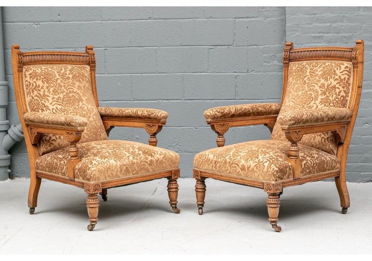 Pair of Fine Antique English Aesthetic Movement Lolling Chairs 5
