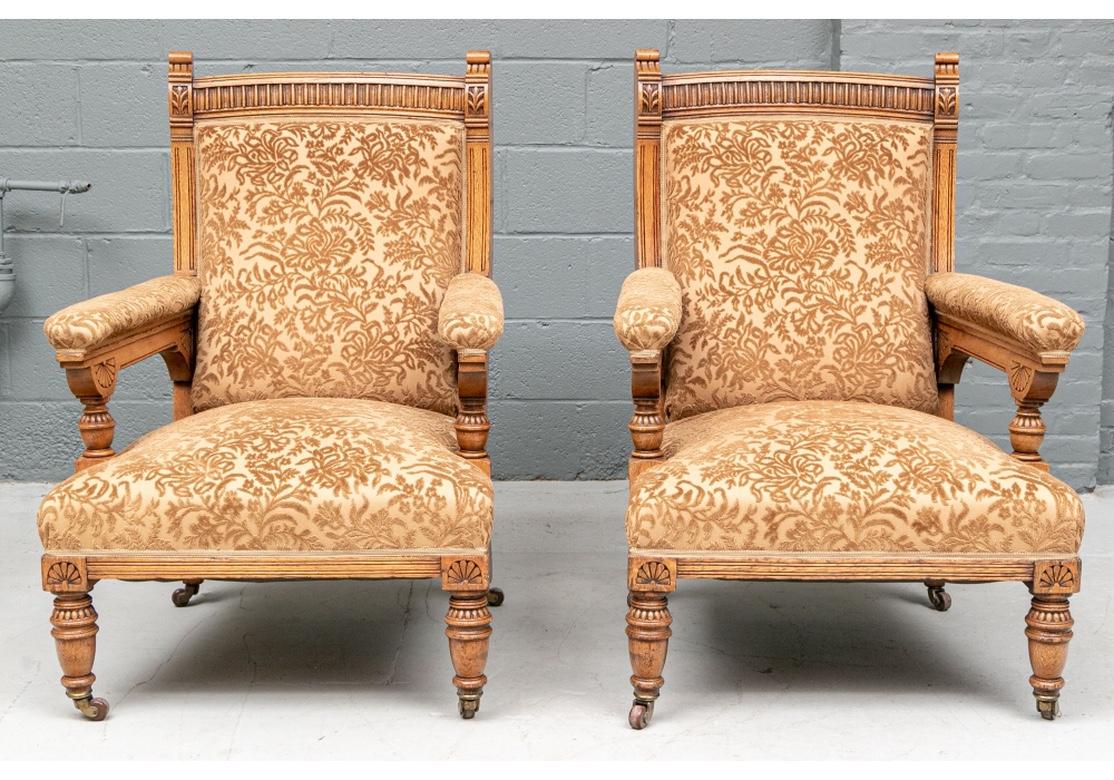Pair of Fine Antique English Aesthetic Movement Lolling Chairs For Sale 8