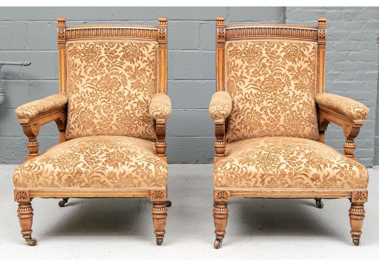 Pair of Fine Antique English Aesthetic Movement Lolling Chairs 8