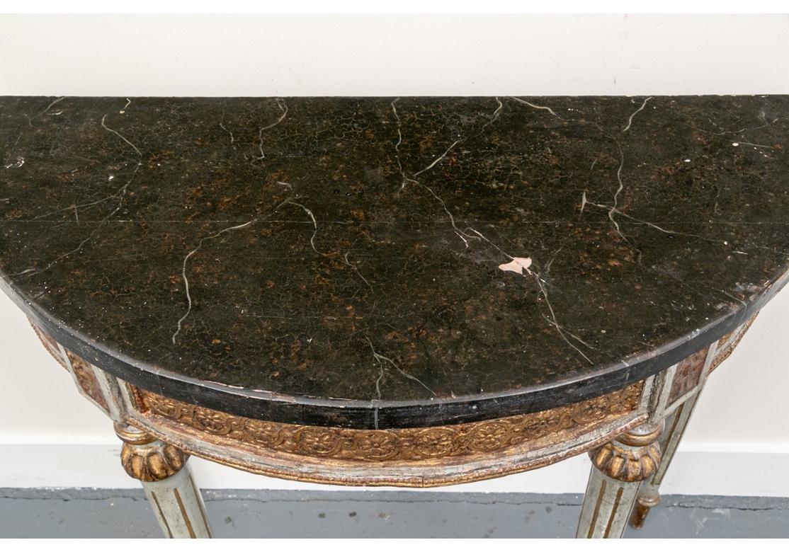 Pair of Fine Antique Italian Gilt Demi-Lune Console Tables 7
