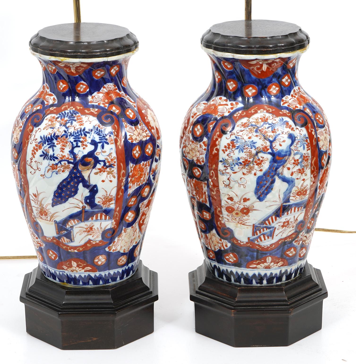 19th Century Pair of Fine Antique Japanese Imari Porcelain Lamps