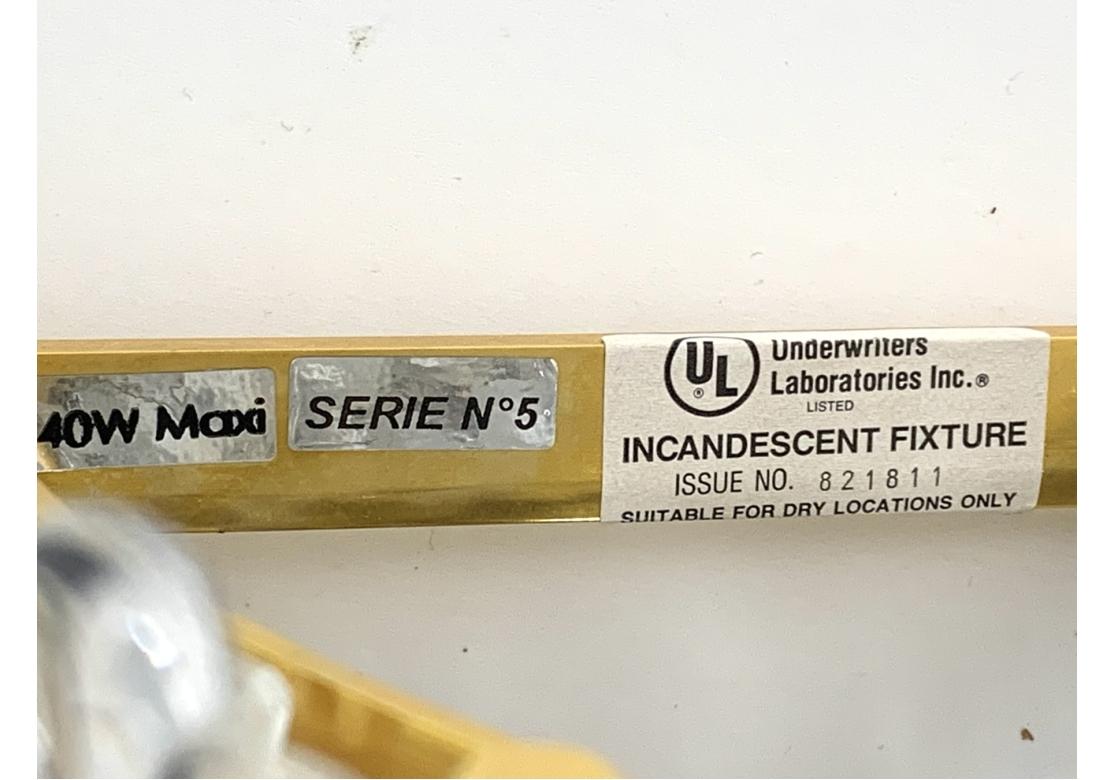 Pair Of Fine Baccarat Gilt Bronze And Crystal Demilune Sconces For Sale 3