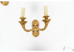 Pair Of Fine Baques Dore Bronze Twin Light Sconces