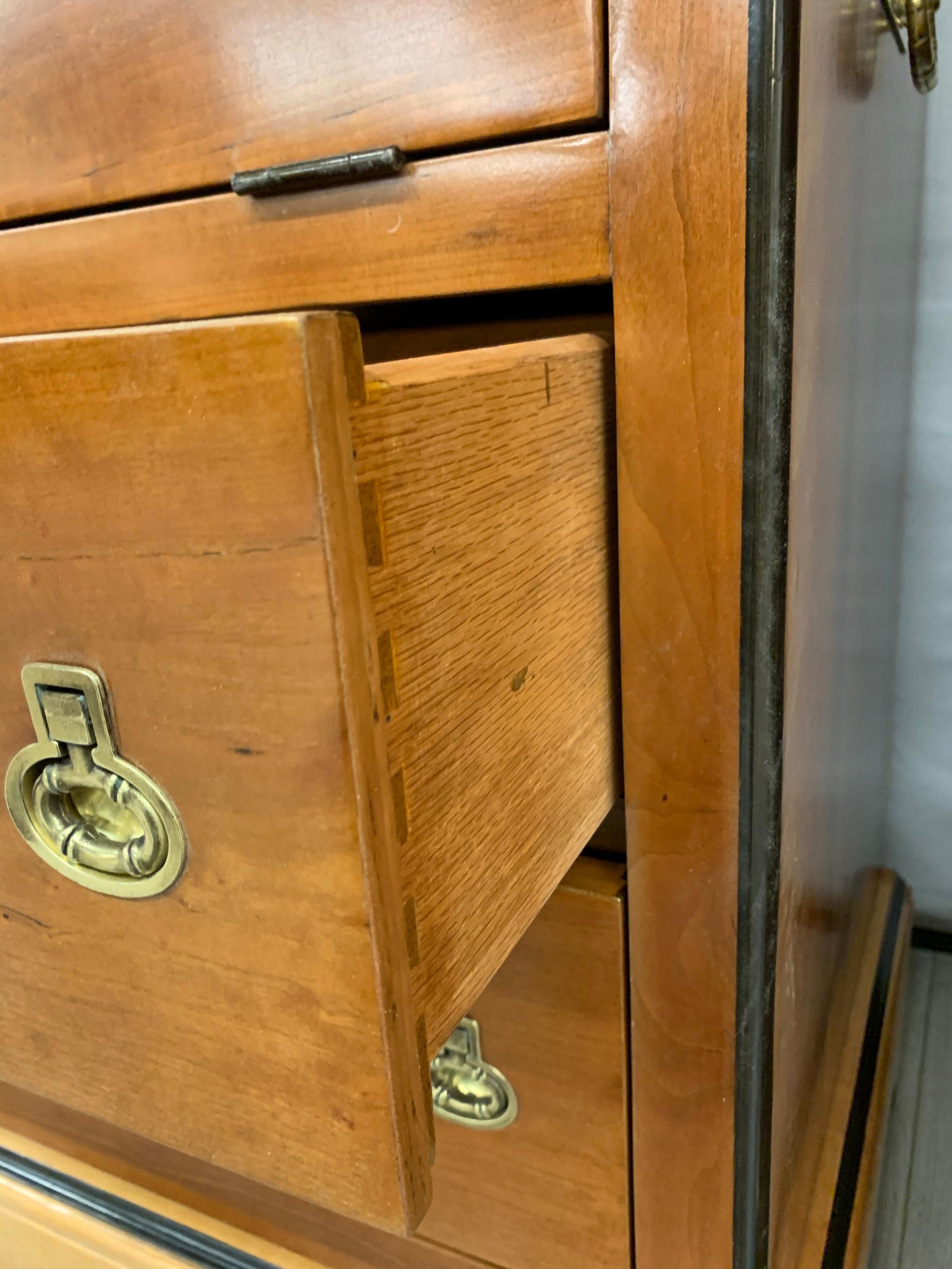 Pair of Fine Biedermeier Campaign Chests with Drop Down Drawer 1
