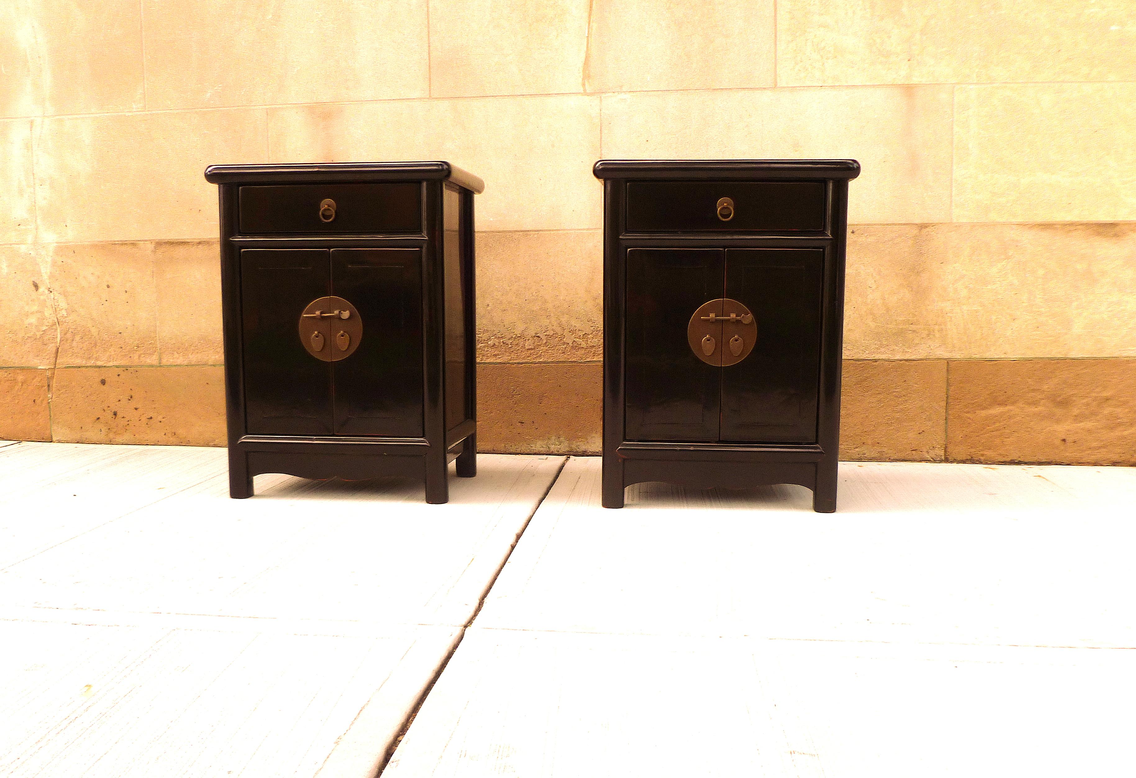 Ming Pair of Fine Black Lacquer Chests