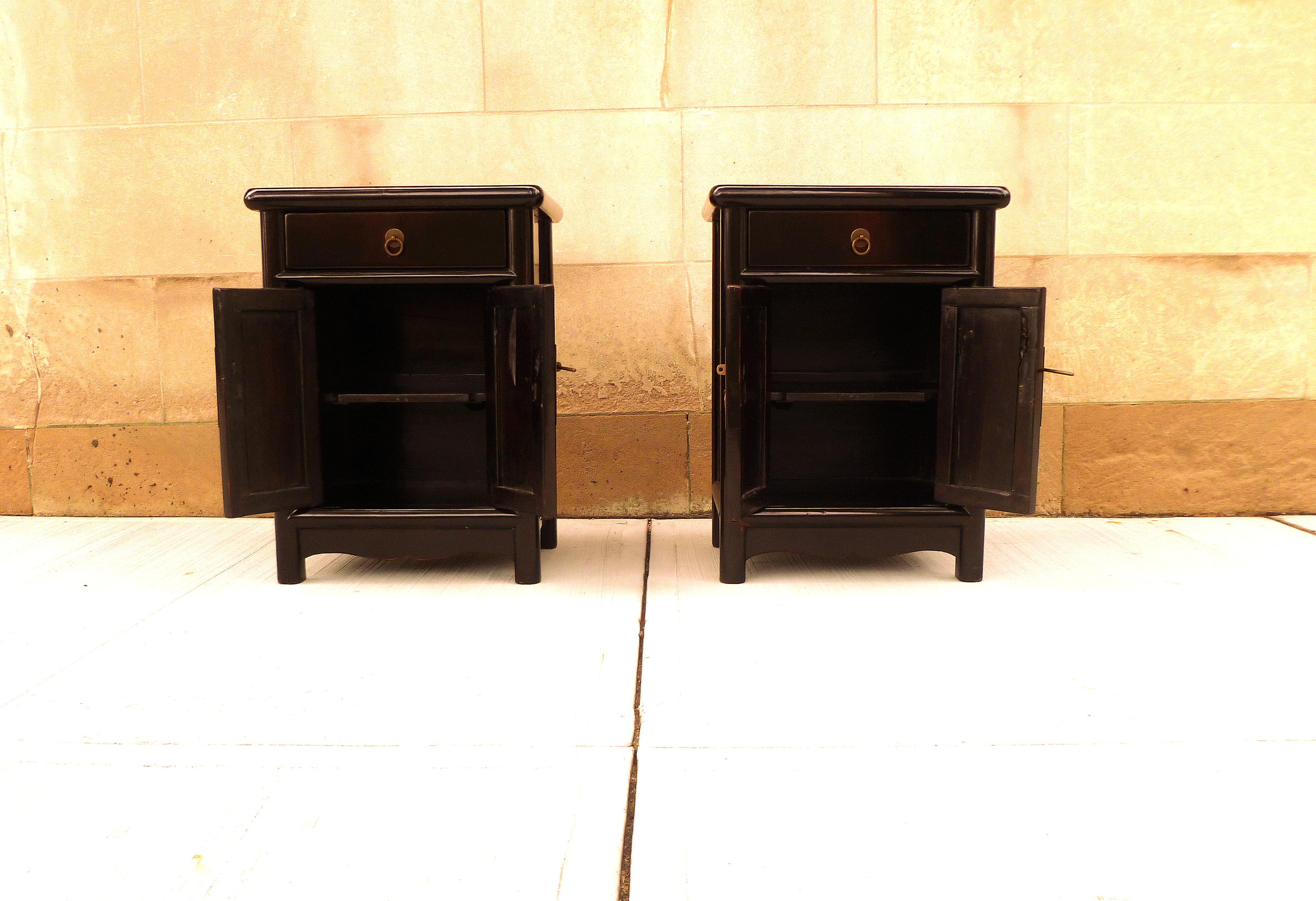 Pair of Fine Black Lacquer Chests 1