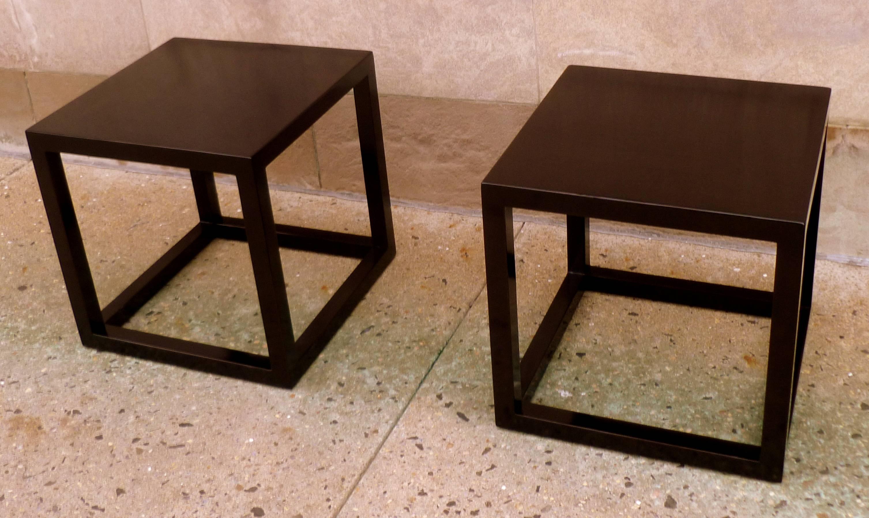 Pair of Fine Black Lacquer End Tables 3