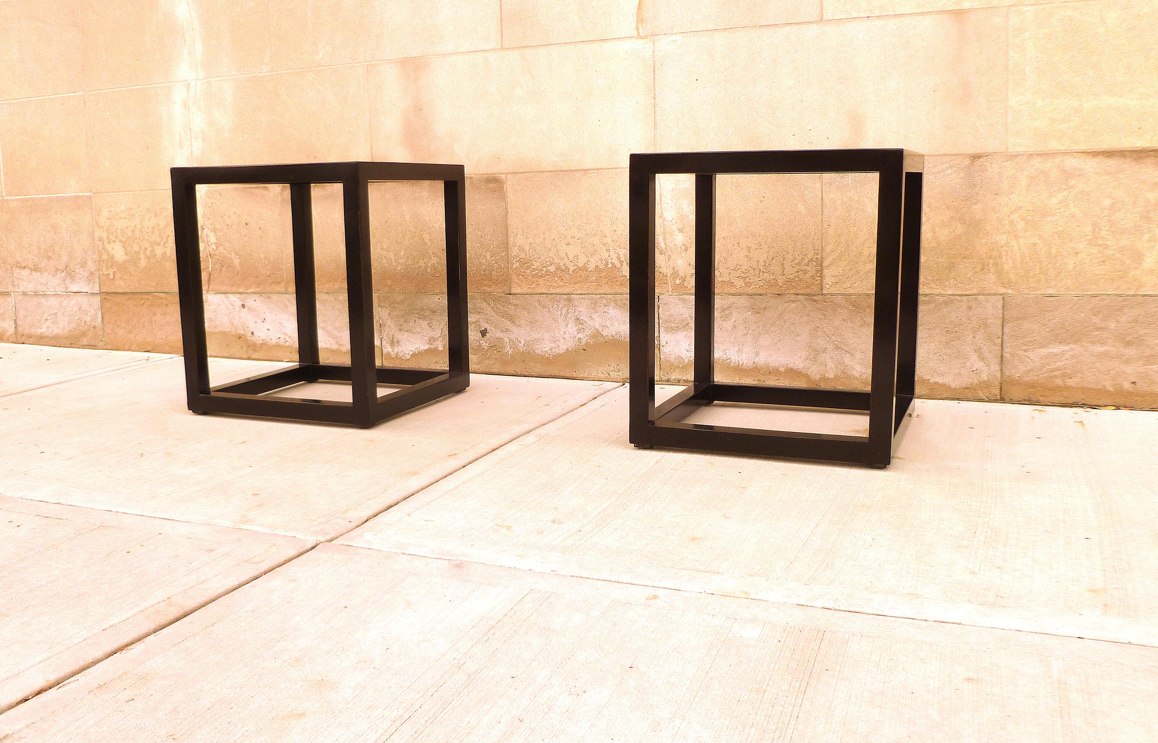 Pair of Fine Black Lacquer End Tables For Sale 3