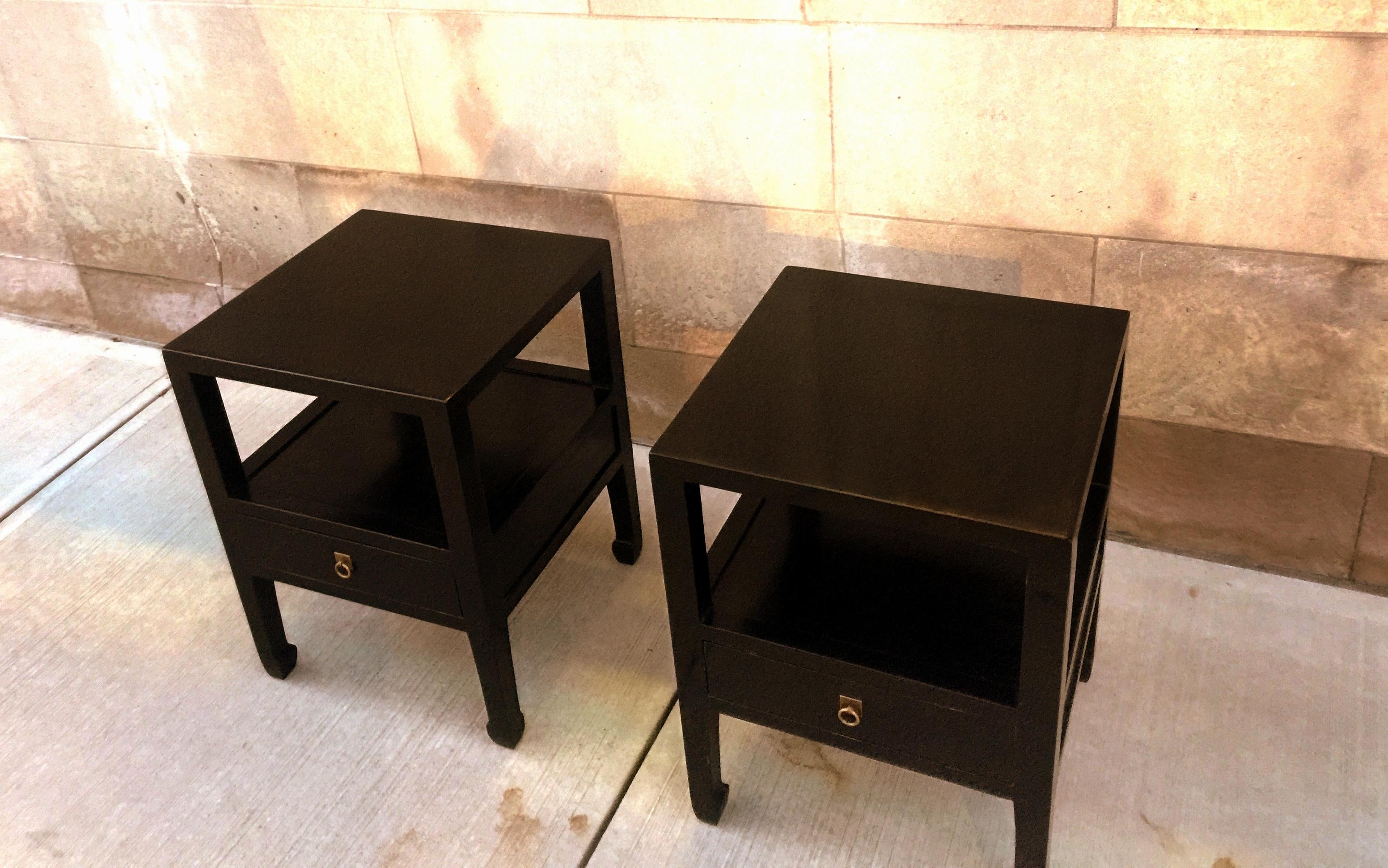 Pair of Fine Black Lacquer End Tables 3