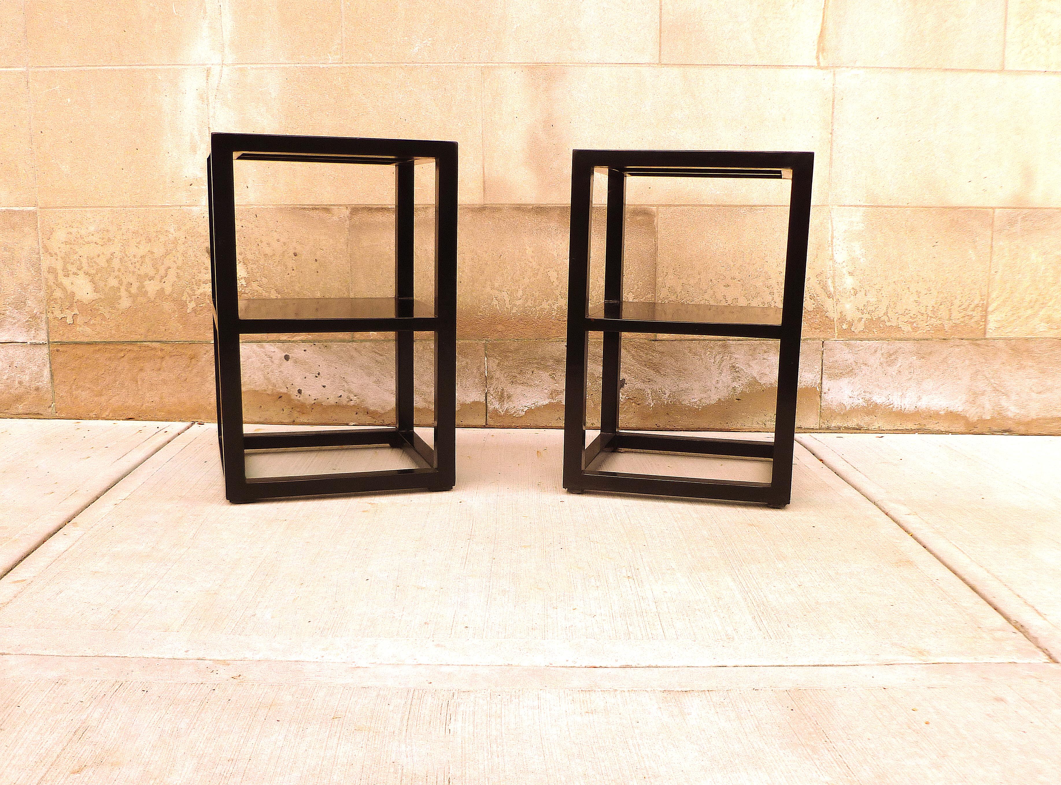 Pair of Fine Black Lacquer End Tables 4