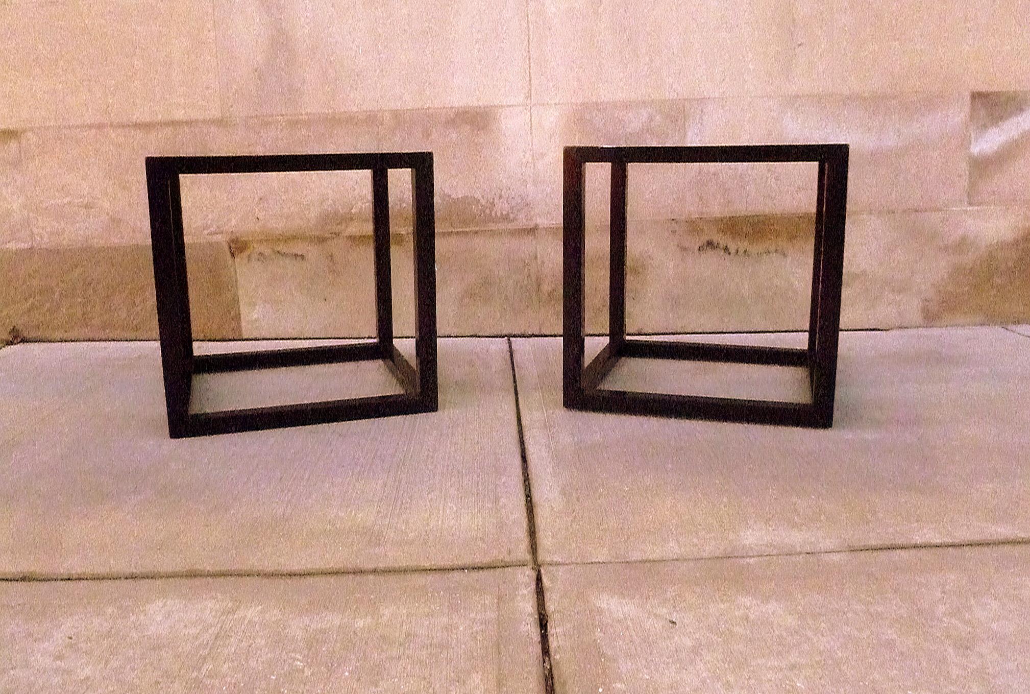 Pair of Fine Black Lacquer End Tables For Sale 4
