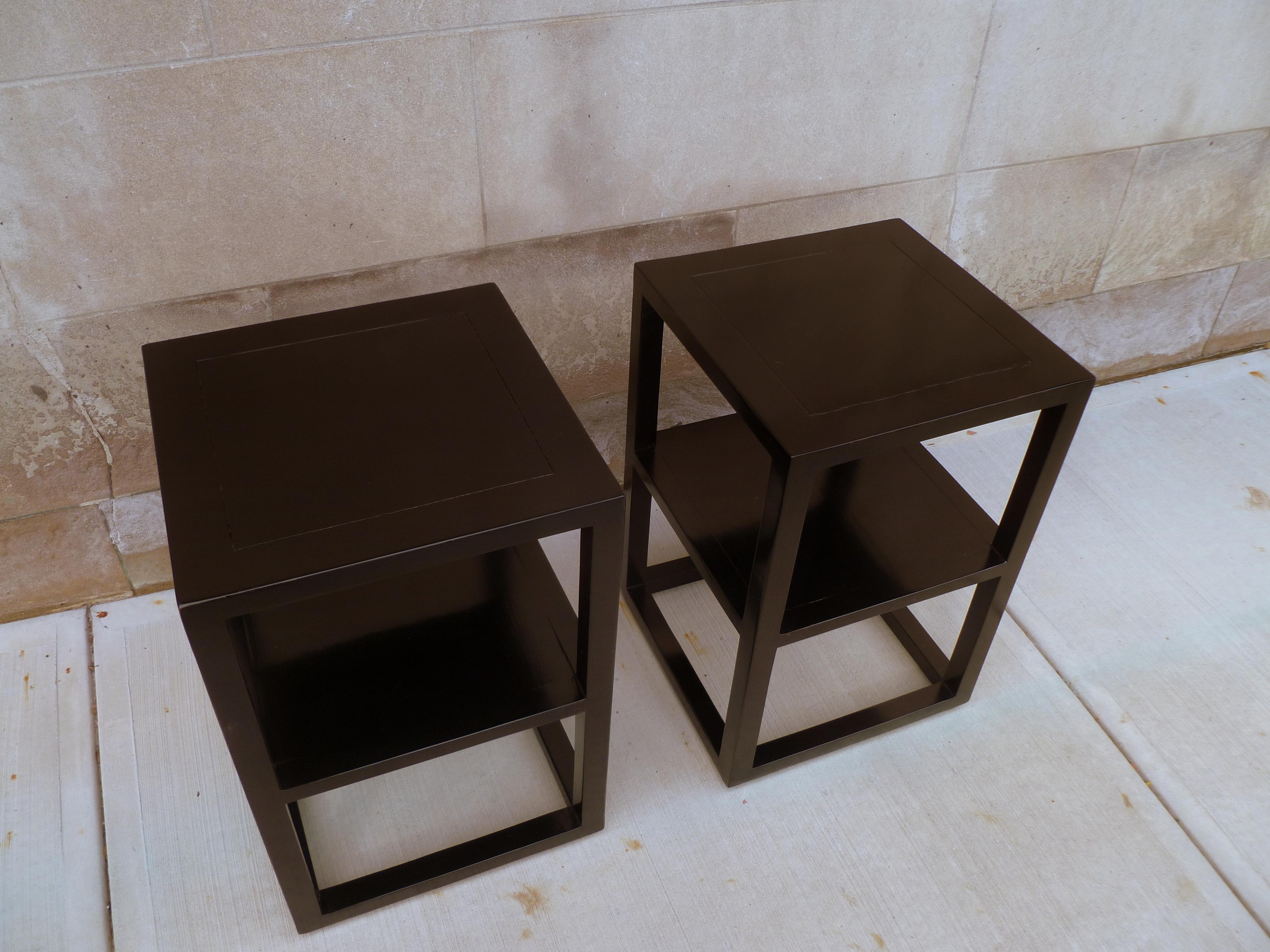 Pair of Fine Black Lacquer End Tables 5
