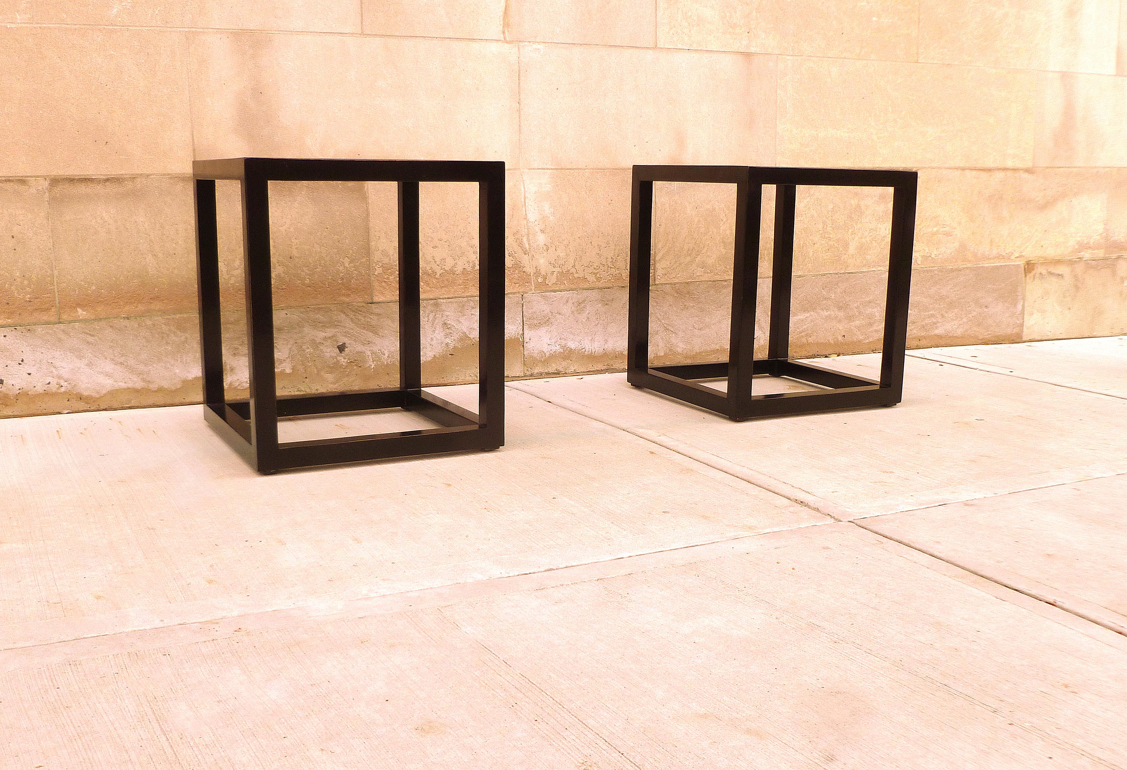 Pair of Fine Black Lacquer End Tables For Sale 6