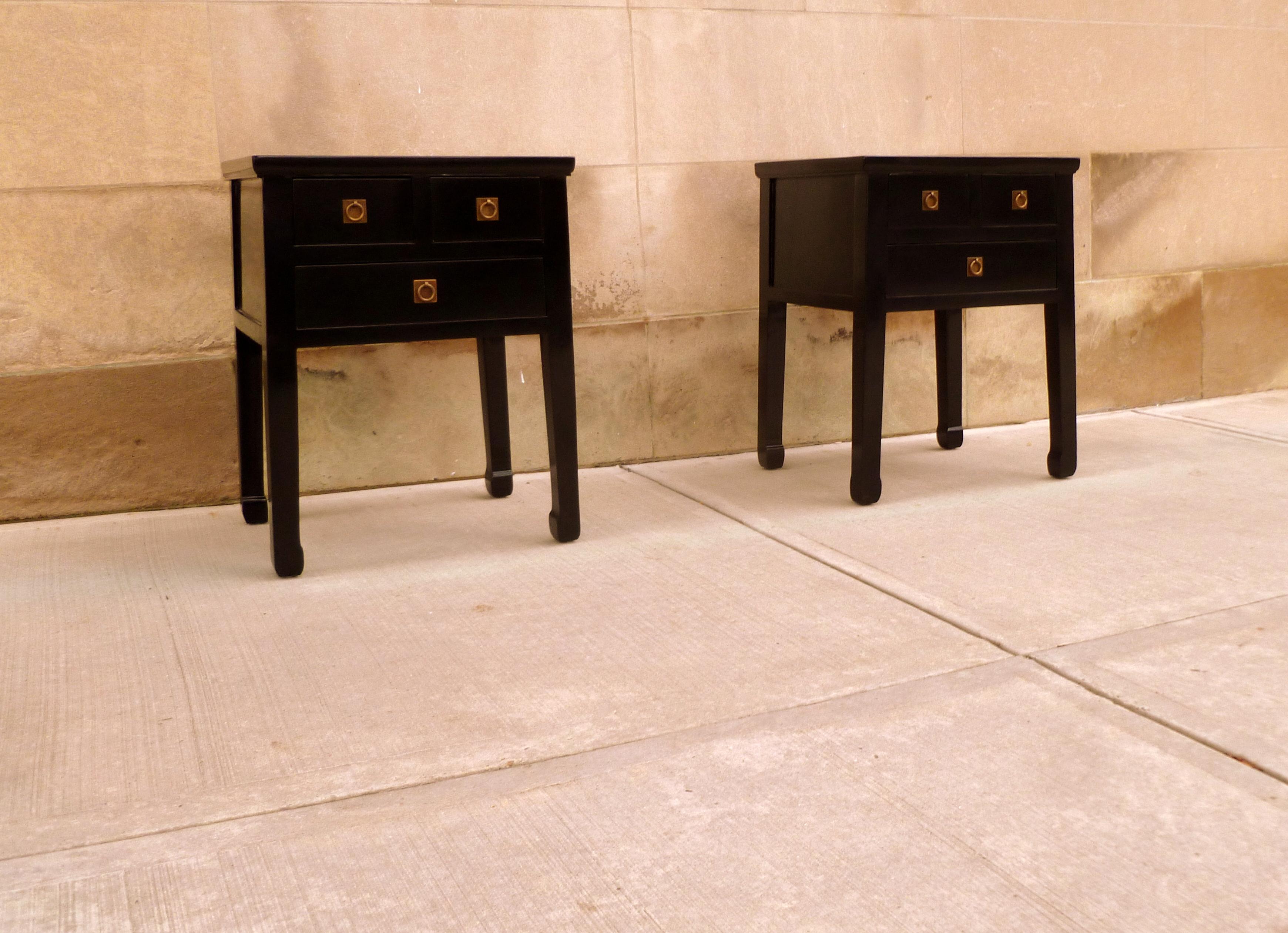 Pair of Fine Black Lacquer End Tables 6