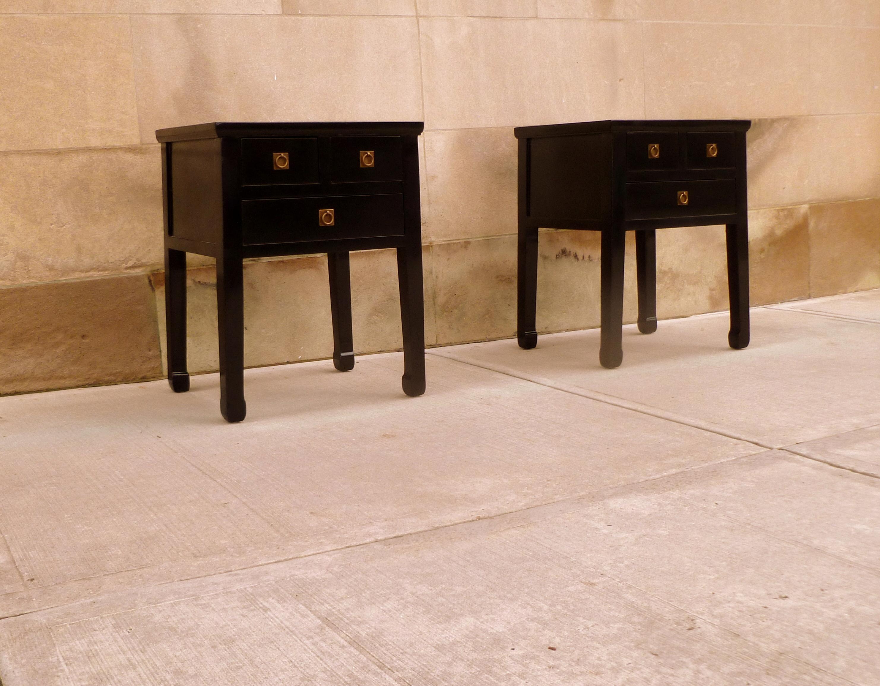 Pair of Fine Black Lacquer End Tables 7