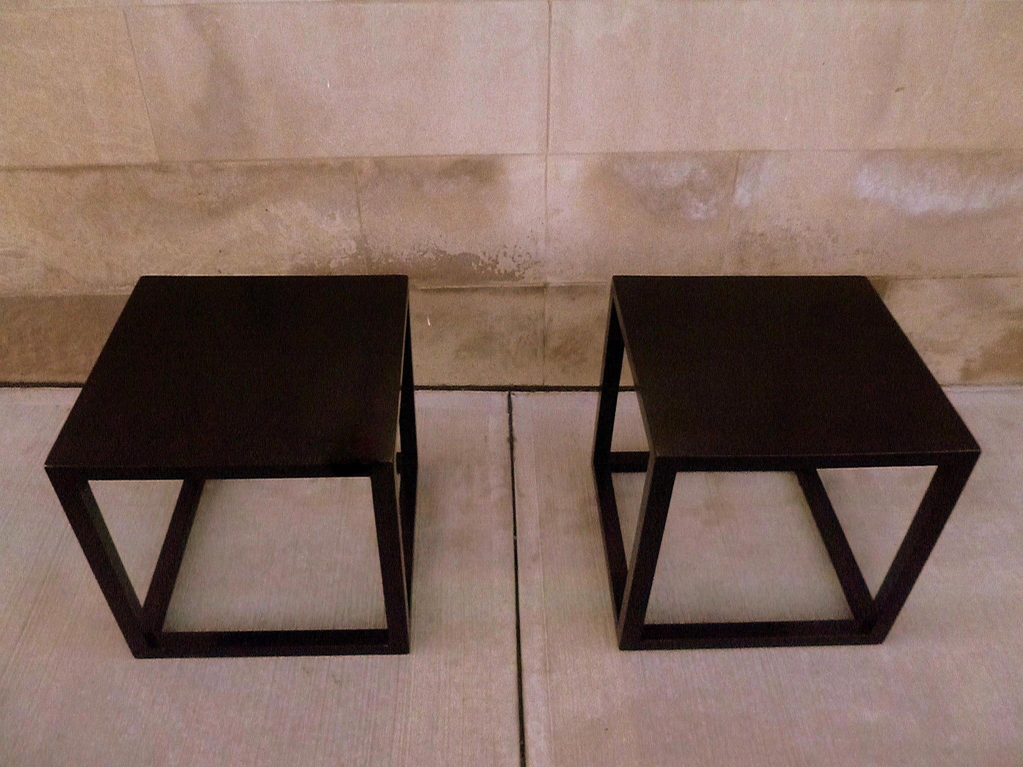 19th Century Pair of Fine Black Lacquer End Tables For Sale