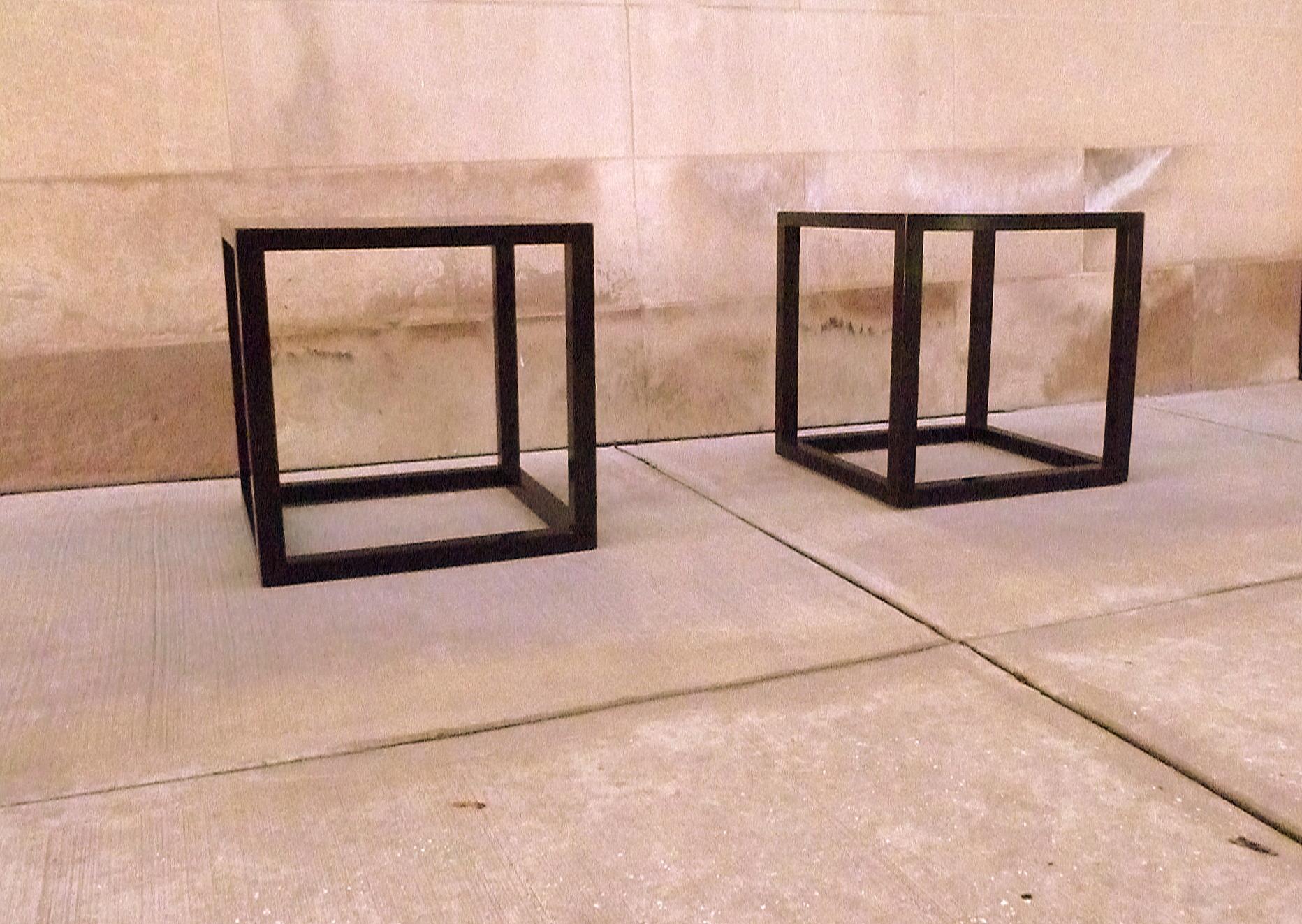 Pair of Fine Black Lacquer End Tables For Sale 2