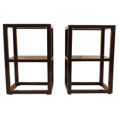 Pair of Fine Black Lacquer End Tables