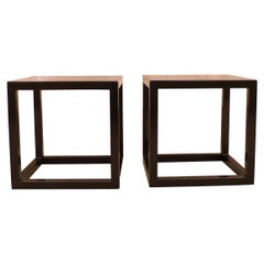 Pair of Fine Black Lacquer End Tables
