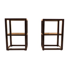 Pair of Fine Black Lacquer End Tables