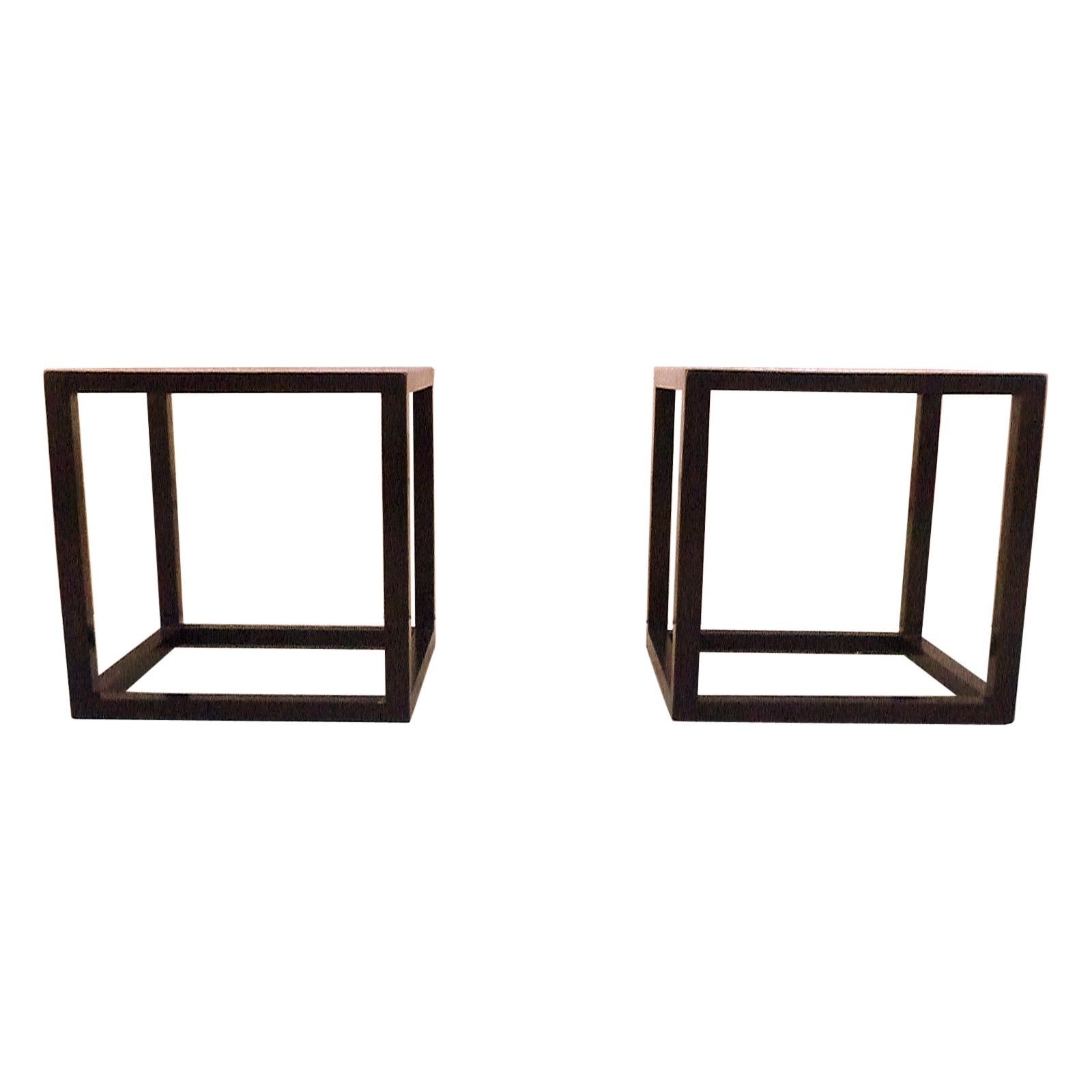 Pair of Fine Black Lacquer End Tables