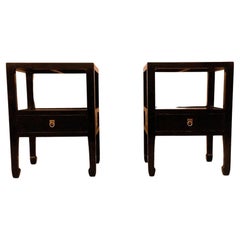 Pair of Fine Black Lacquer End Tables