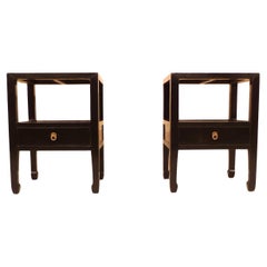 Used Pair of Fine Black Lacquer End Tables
