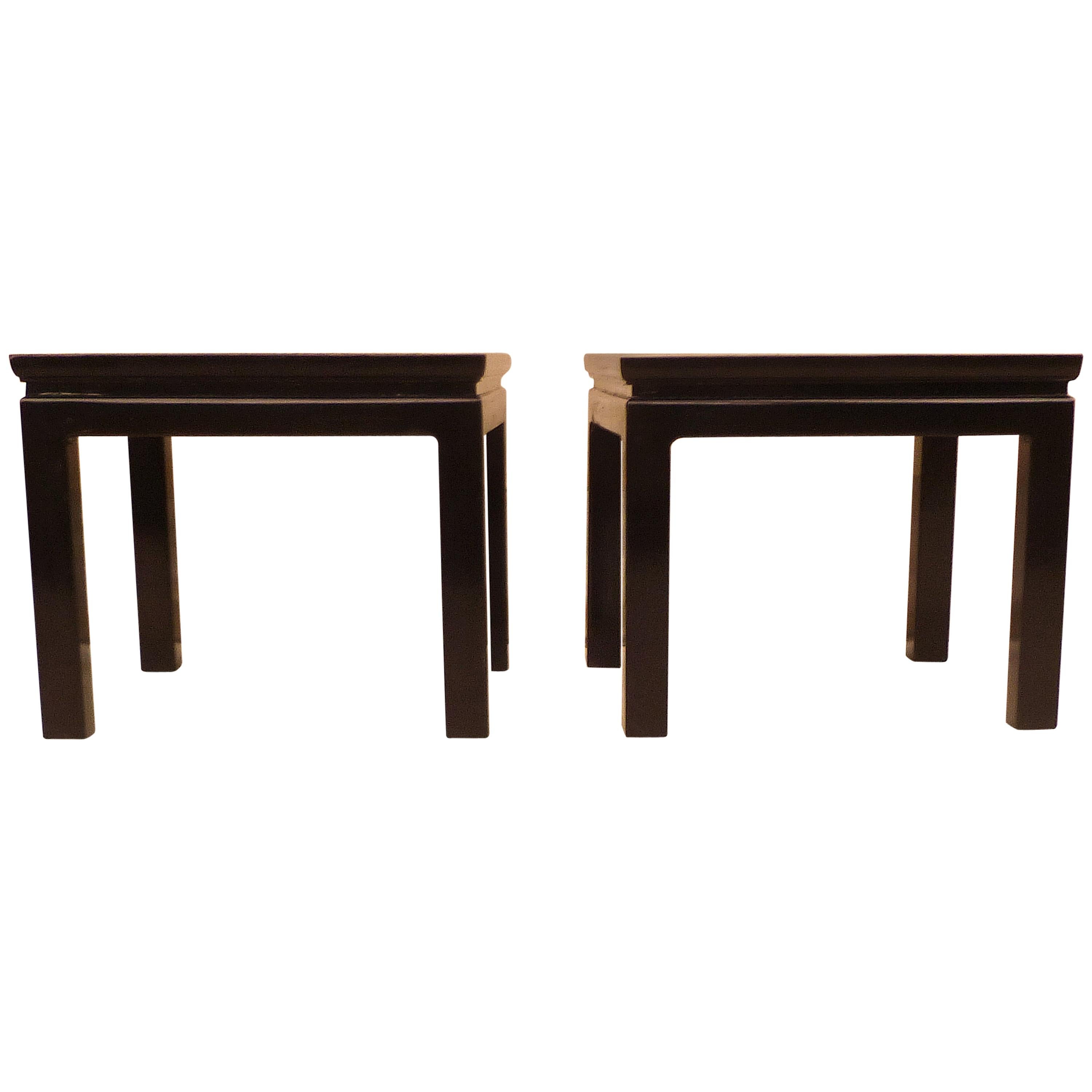 White Lacquer End Tables, Pair at 1stDibs