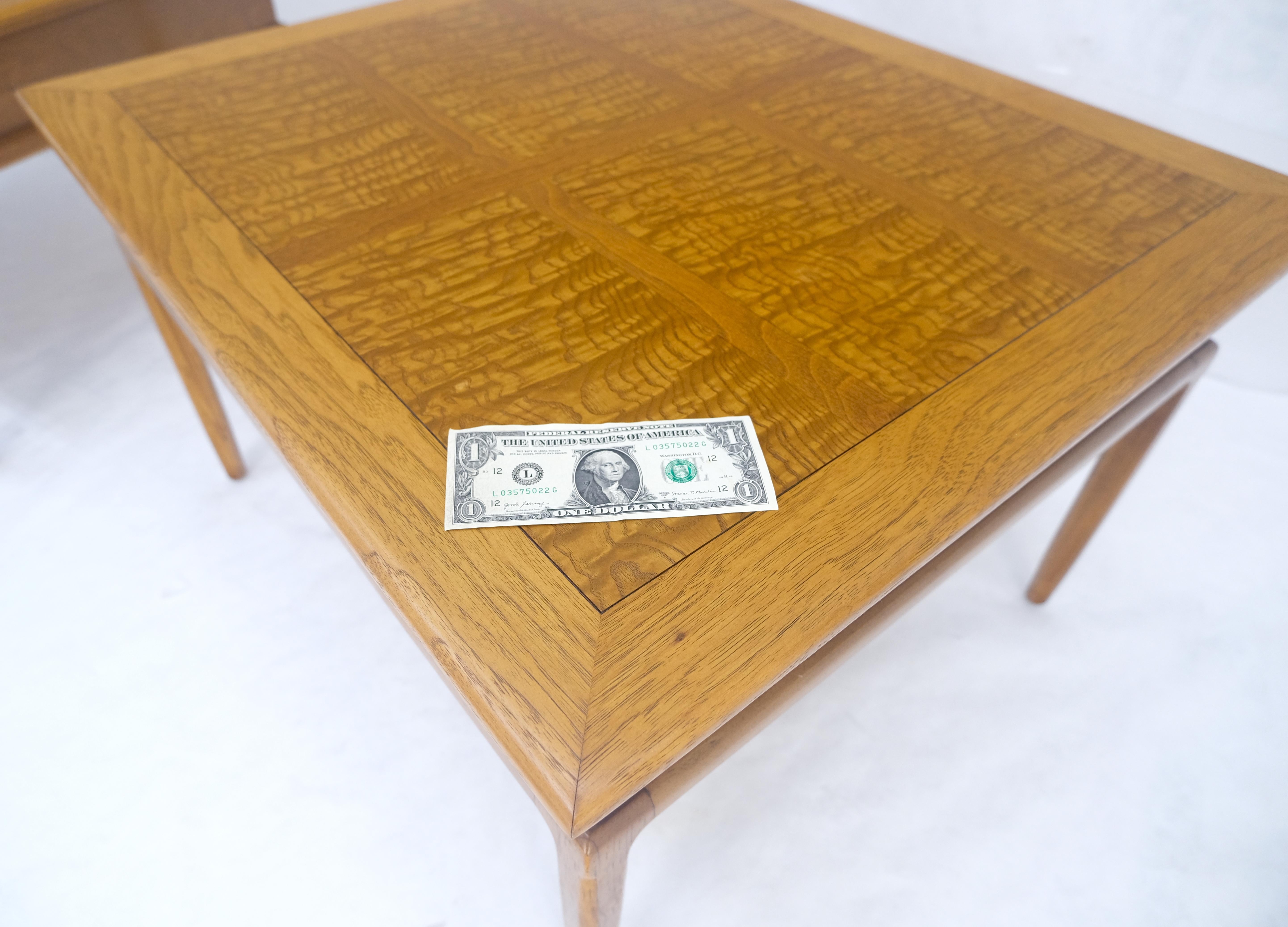 Paire de tables d'appoint carrées en érable tigré blond à un tiroir MINT en vente 9