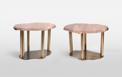 Pair of Cloud Form Rose Quartz Cocktail Tables