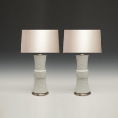 Pair of Fine Carved Porcelain Lamps