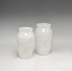 Group of Two Fine Carved Rock Crystal Vases by Phoenix