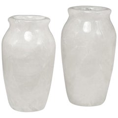 Group of Two Fine Carved Rock Crystal Vases by Phoenix