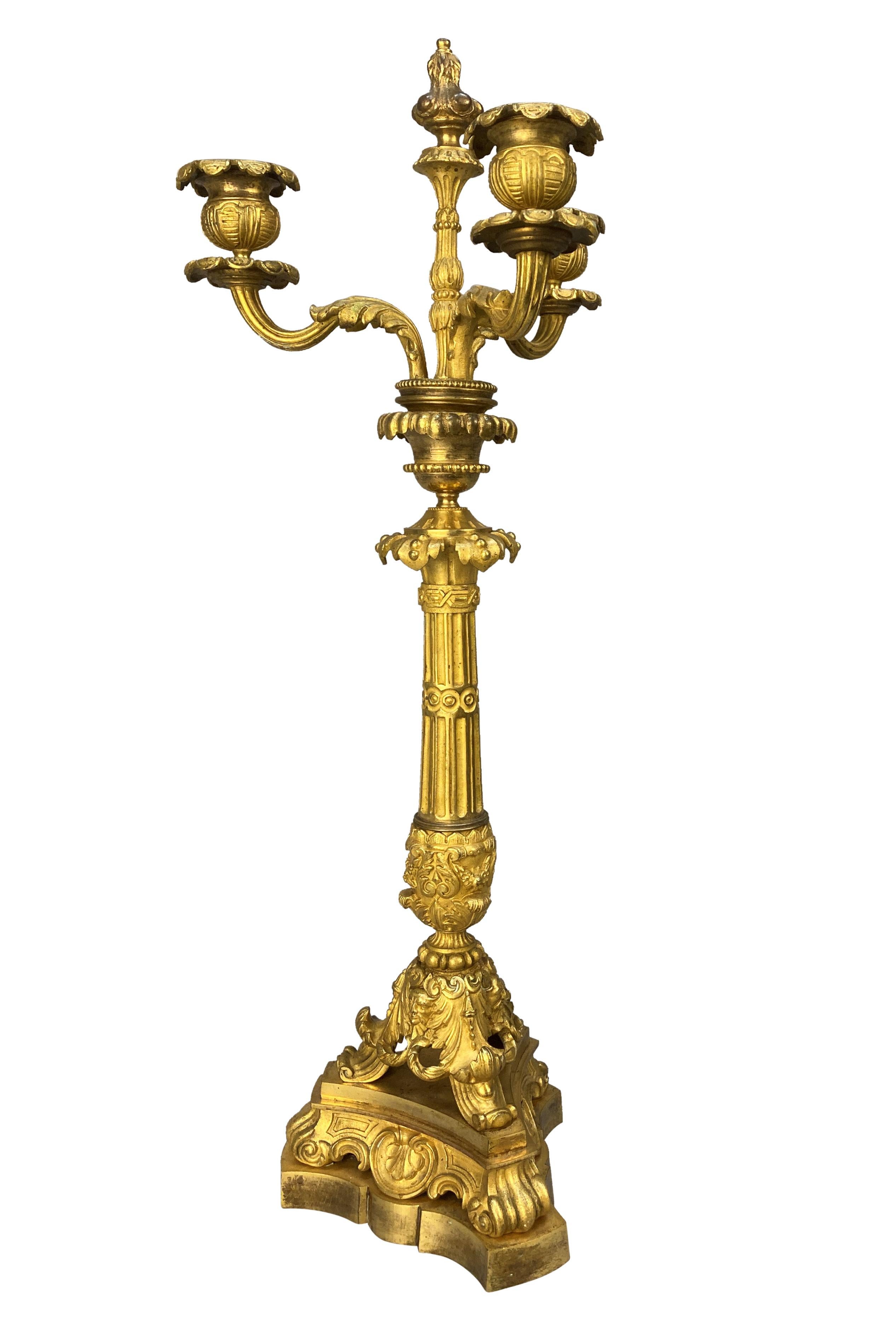 Pair Of Fine Charles X Ormolu Candelabra For Sale 1
