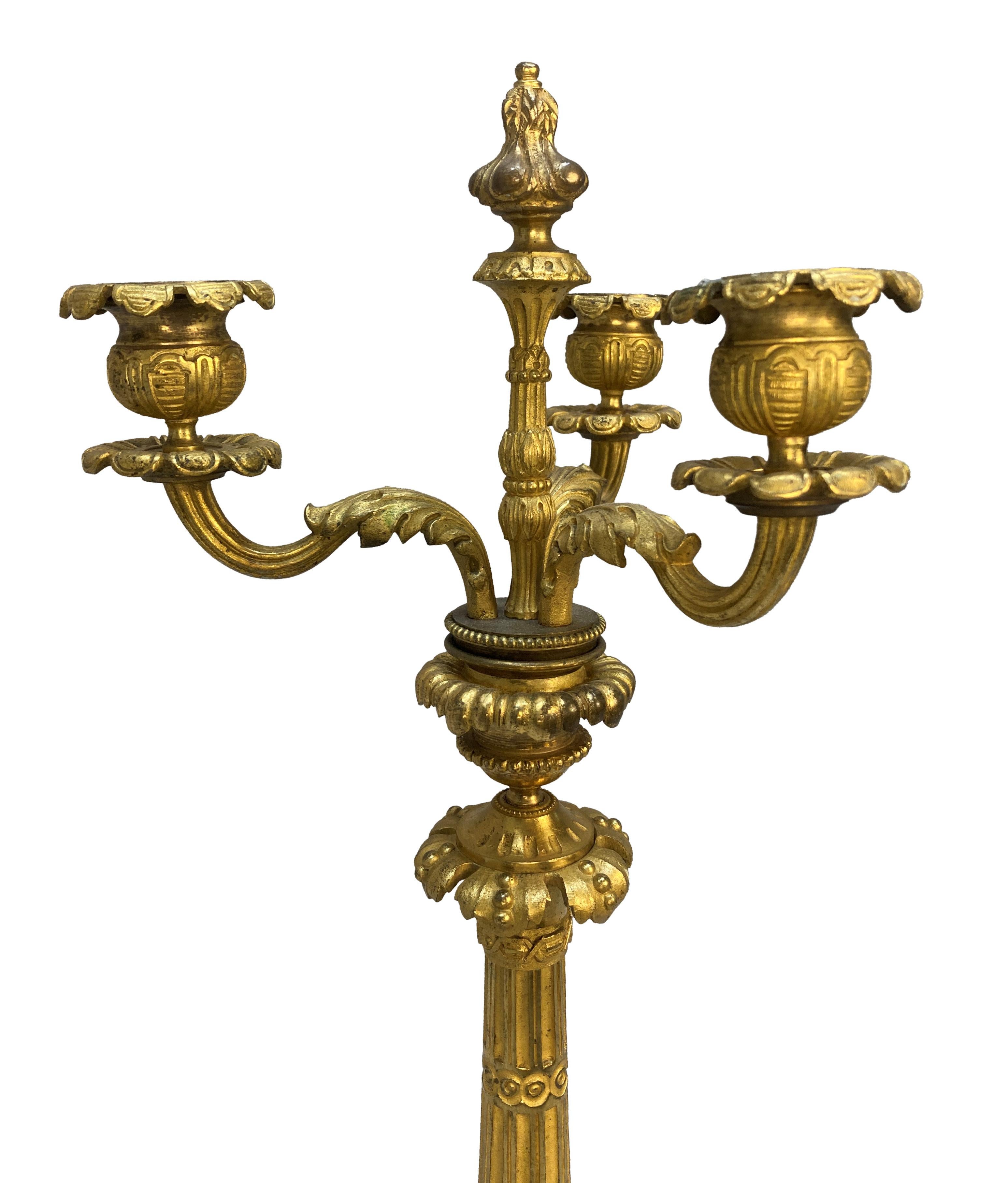 Pair Of Fine Charles X Ormolu Candelabra For Sale 2