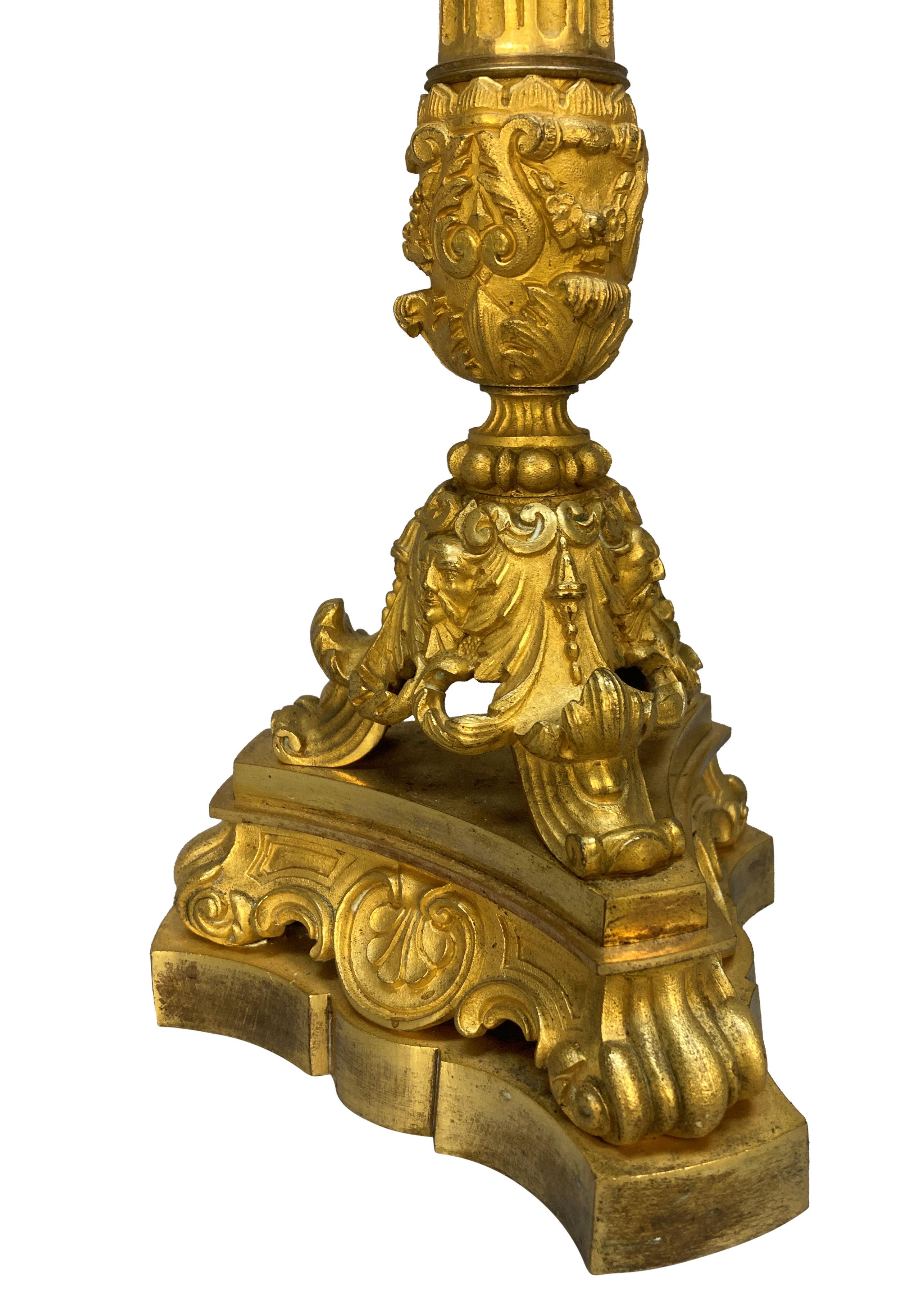Pair Of Fine Charles X Ormolu Candelabra For Sale 3